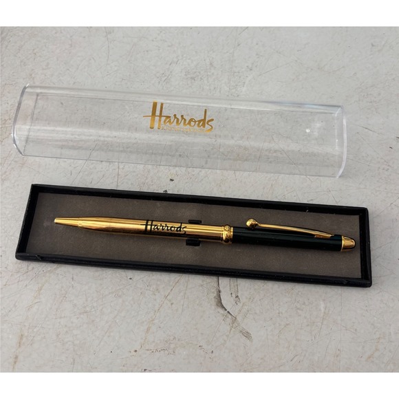 Harrods Other - Harrods Knightsbridge Ballpoint Pen Gold and Black Two Tone with Case